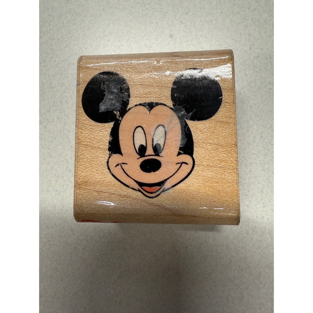 Disney Mickey Mouse Rubber Stamp Mickey's Portrait 375-C Wood Mounted Vintage